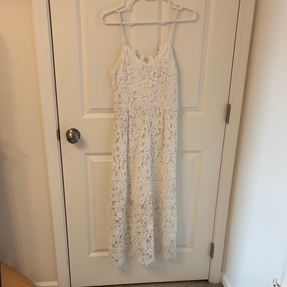 Express White Lace Midi Dress